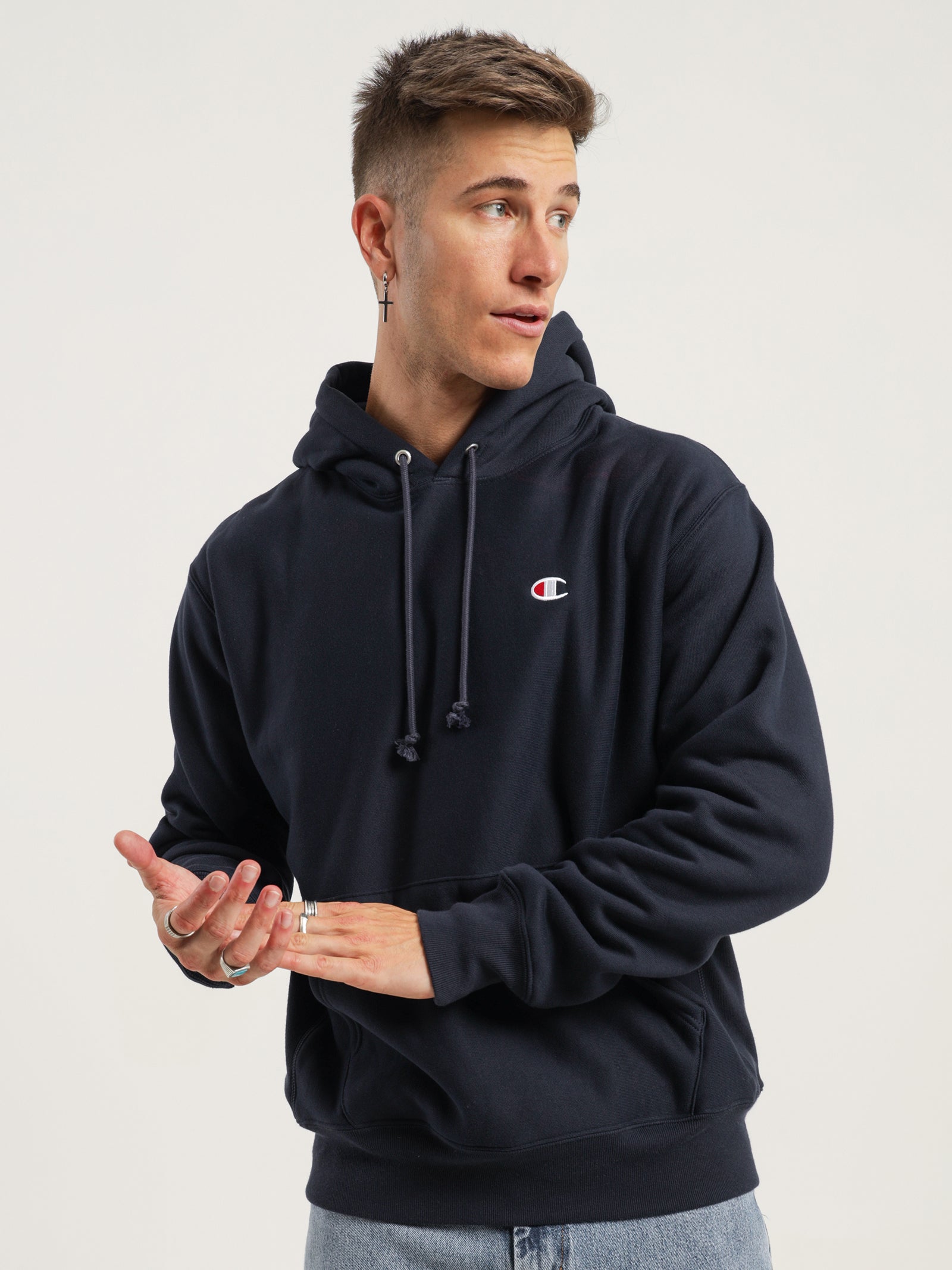 Champion reverse weave hoodie best sale black
