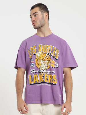 LA Lakers Division Arch Faded Purple Tee