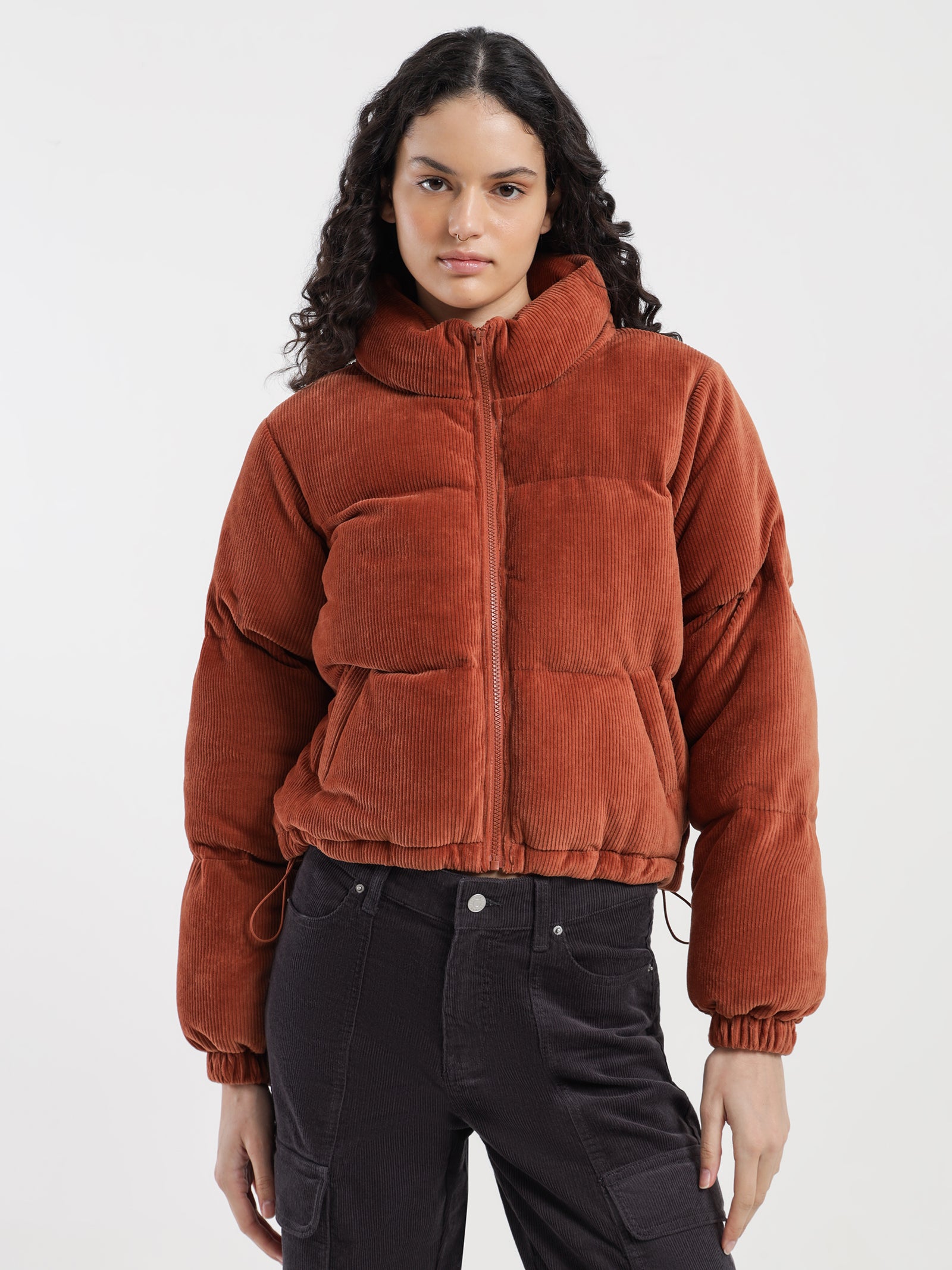 cord jacket puffer